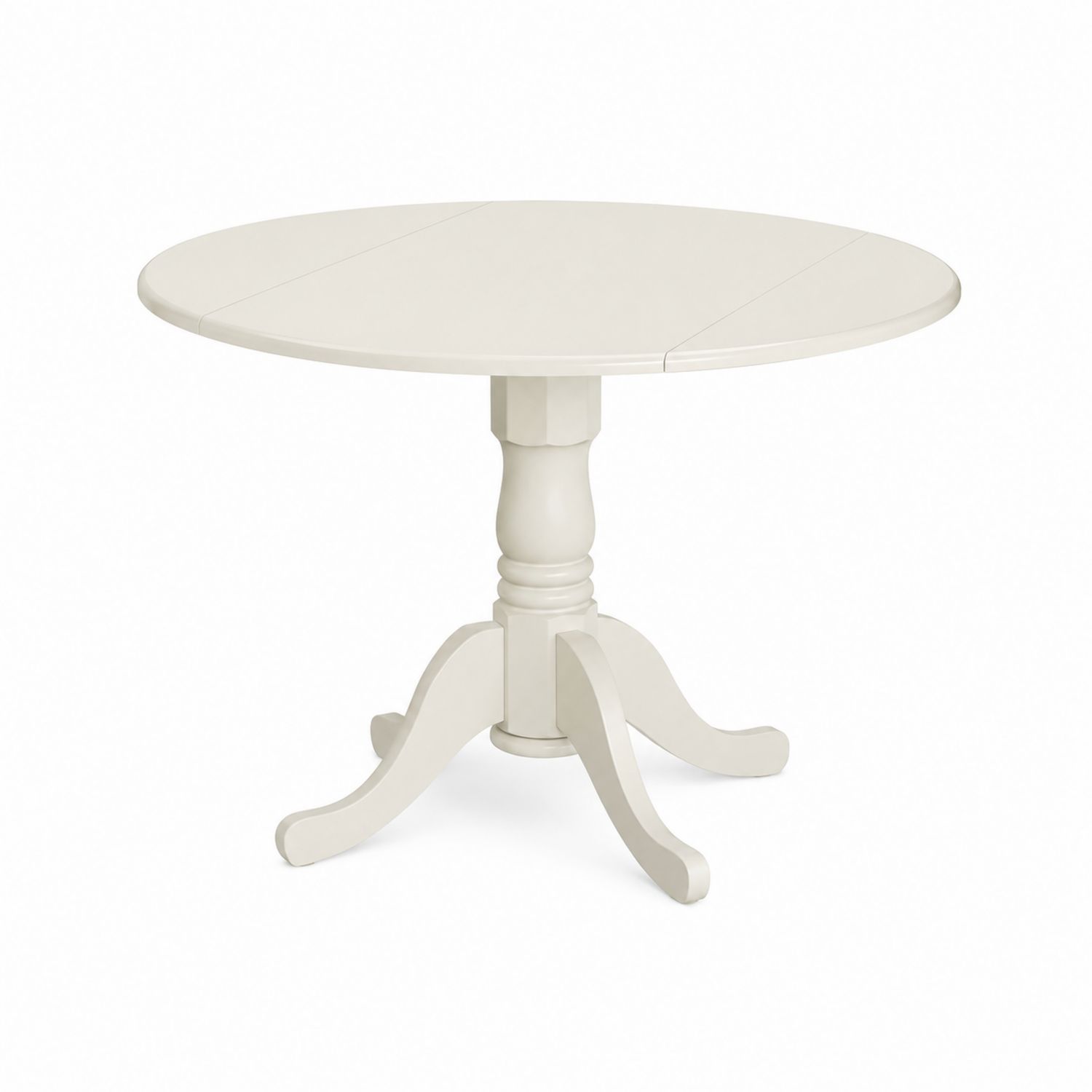 Runder erweiterbarer Esstisch Holzwerkstoff Creme 100cm