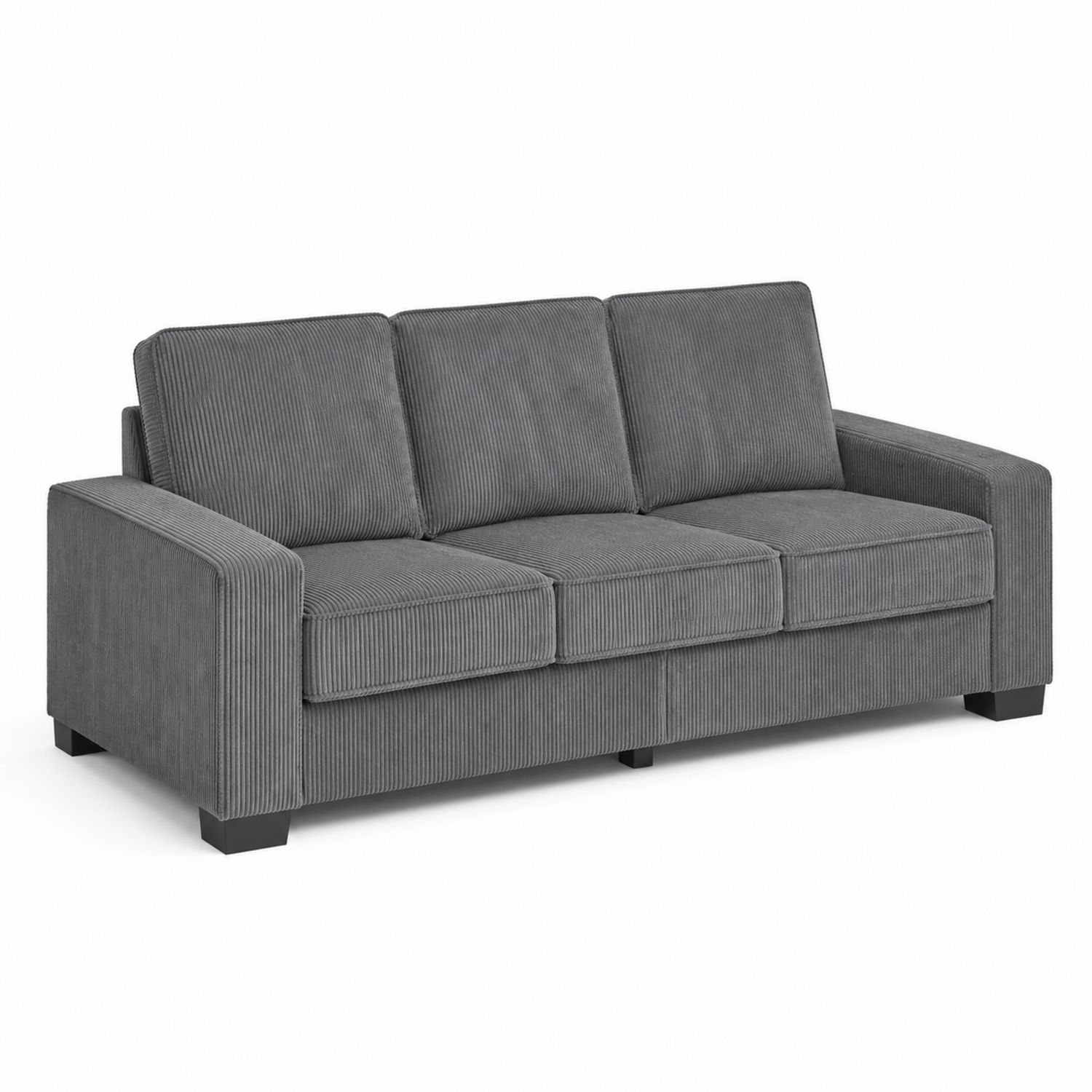 3-Sitzer Sofa Cord Grau