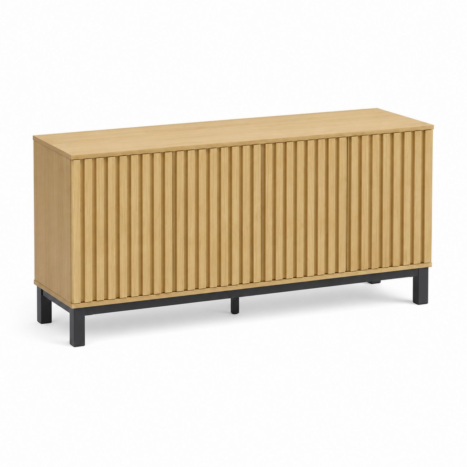 Sideboard Holz mit Metallrahmen Hellbraun 70x150x40cm