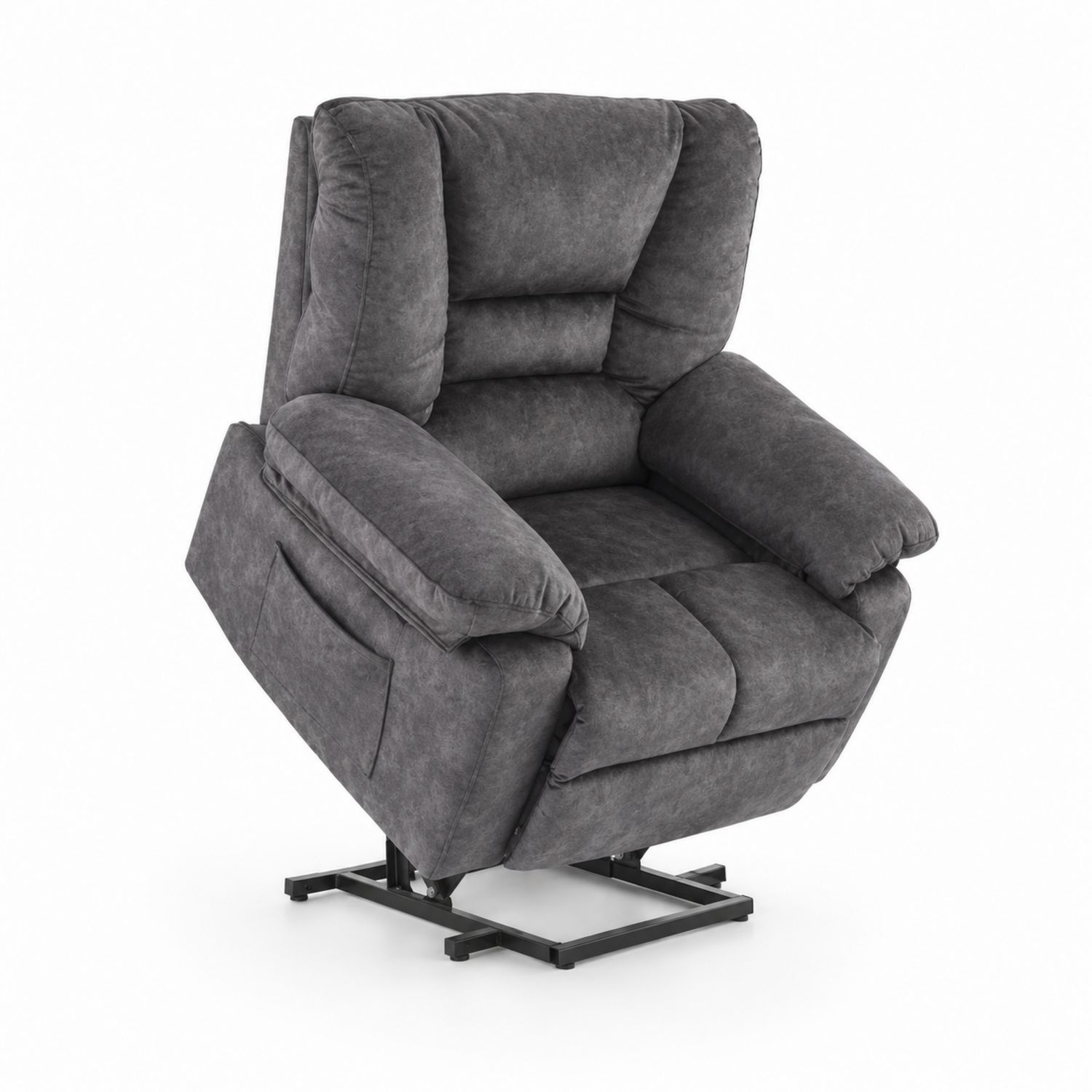 Sessel mit Hebefunktion aus Mikrofaser, Dunkelgrau