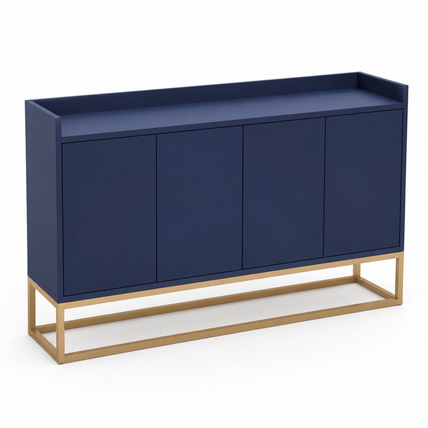 Sideboard MDF Blau Gold Metallgestell