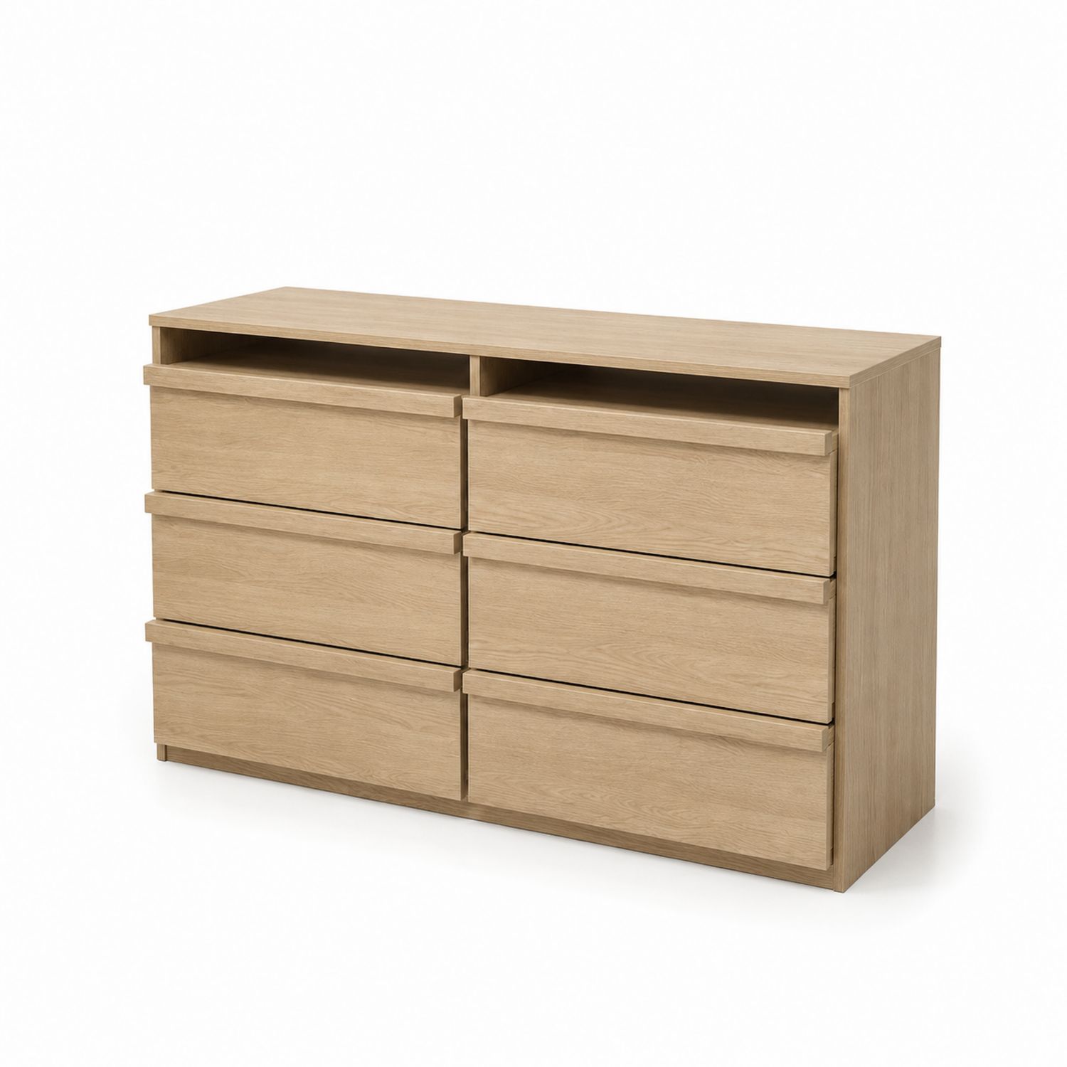 Kommode mit 6 Schubladen aus Eichenfurnier 160cm