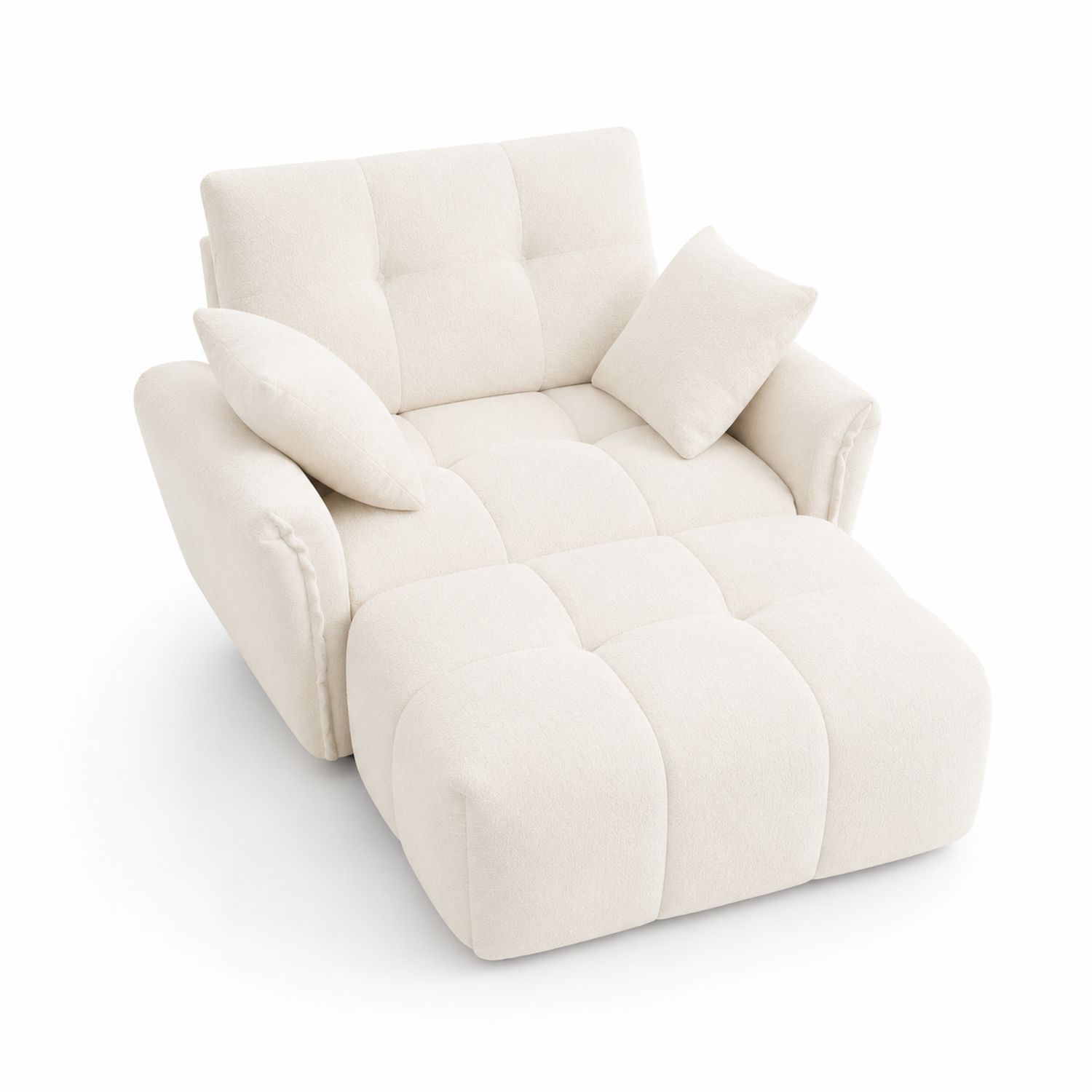 Polstersofa aus Polyestergewebe Creme