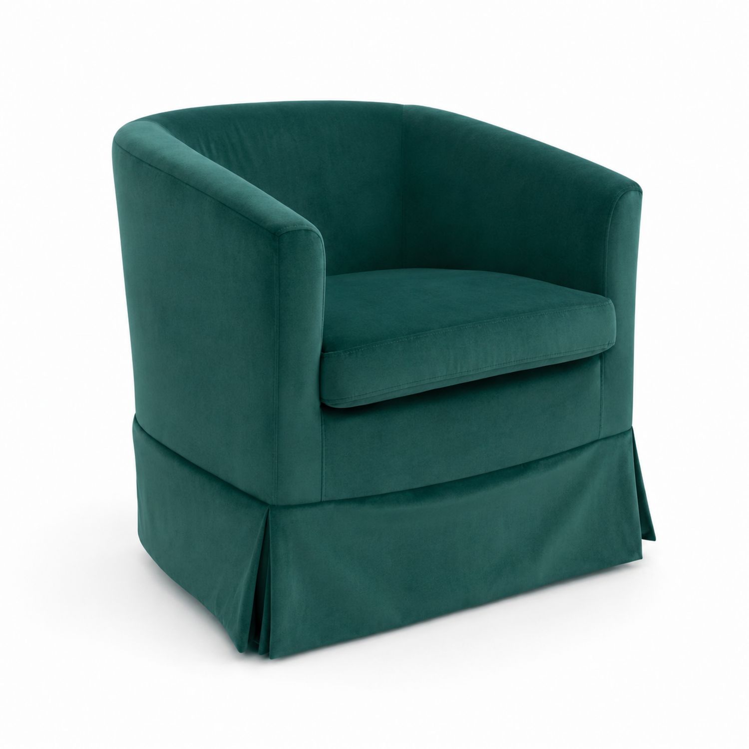 Sessel Rundform 80x75x80 cm Samt Dunkelgrün
