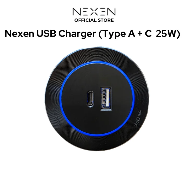 Nexen Black USB Charger (Type A + C  25W)