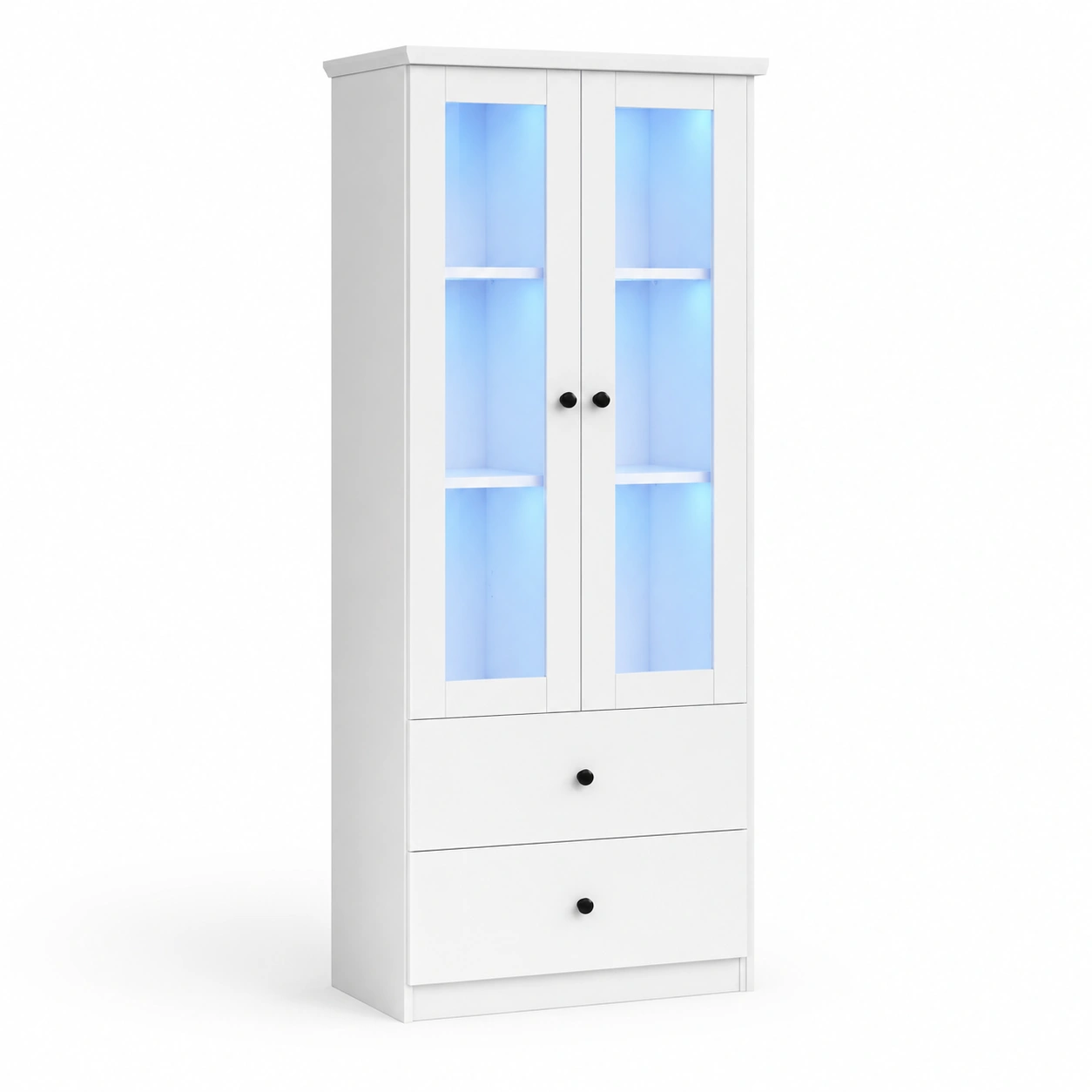 Vitrina alta con cajones-VemoraLiving