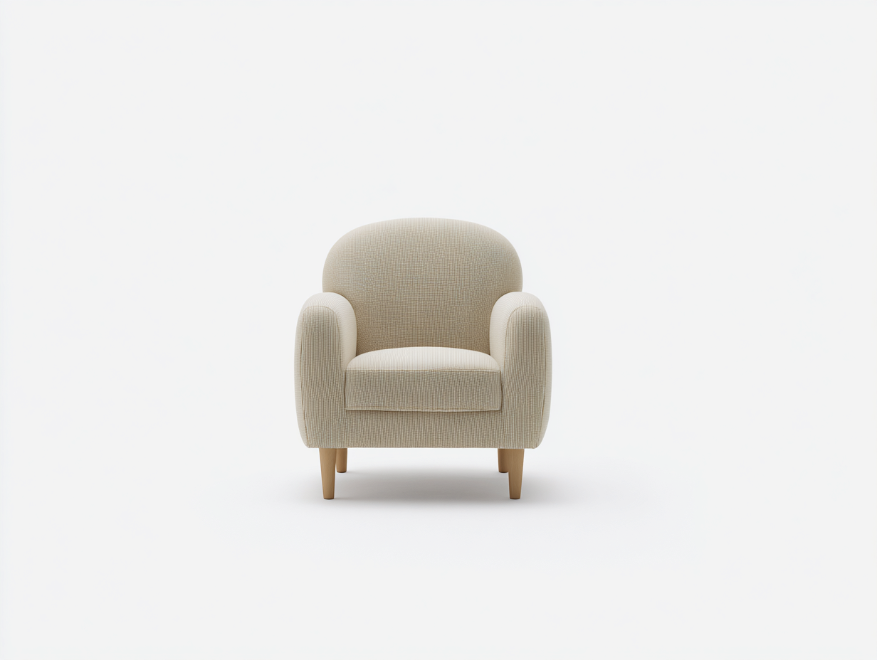 Fauteuil - tissu-bois - 88 x 82 x 79 cm - beige-bois naturel - style contemporain-Zilosodecor