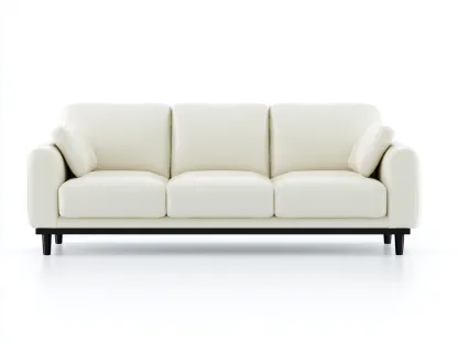 Canapé 3 places - cuir-métal - 229x90x76 cm - blanc-noir - design moderne-Zilosodecor