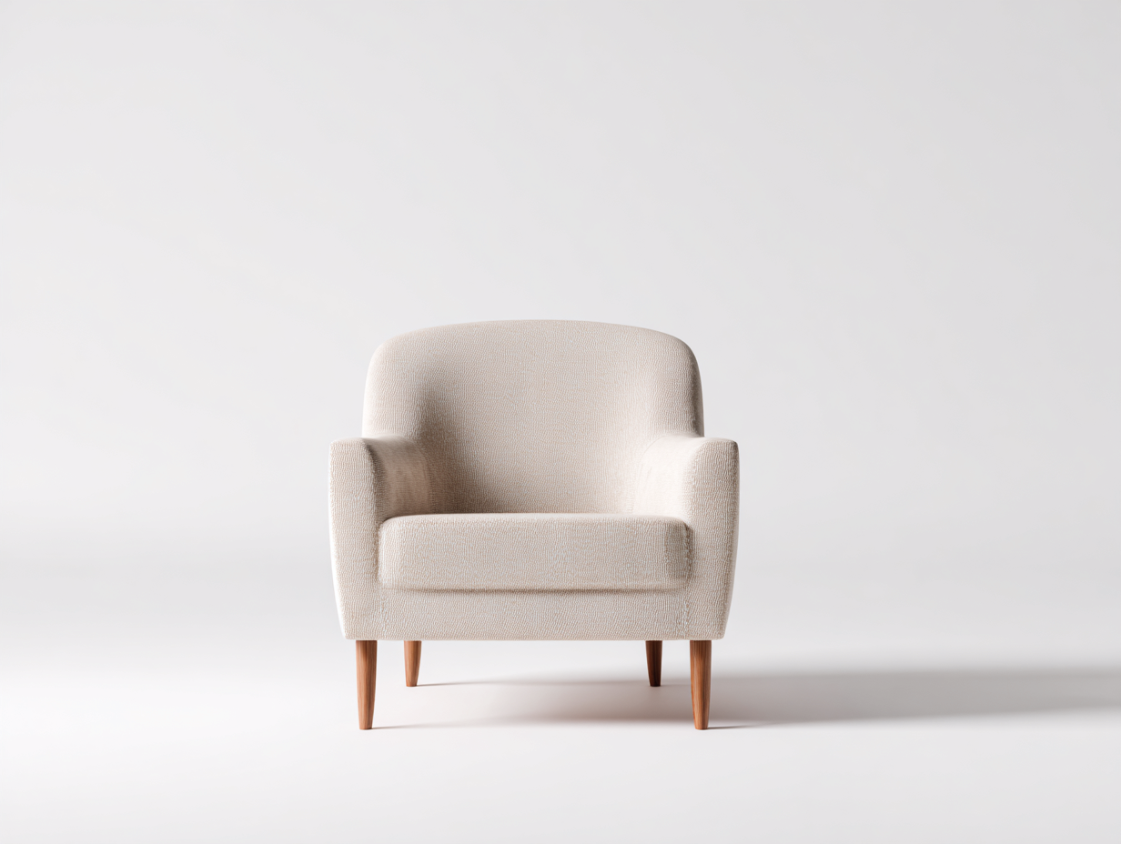 Fauteuil - tissu-bois - 93 x 78 x 80 cm - beige-bois naturel - style moderne-Zilosodecor