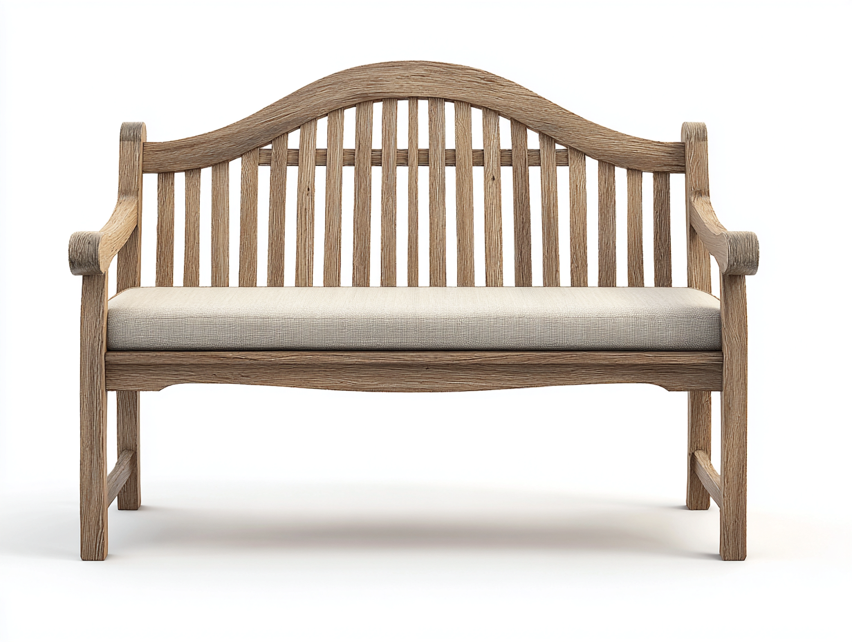 Banc de jardin - bois-tissu - 156x60x91 cm - bois naturel-écru - classique-Zilosodecor