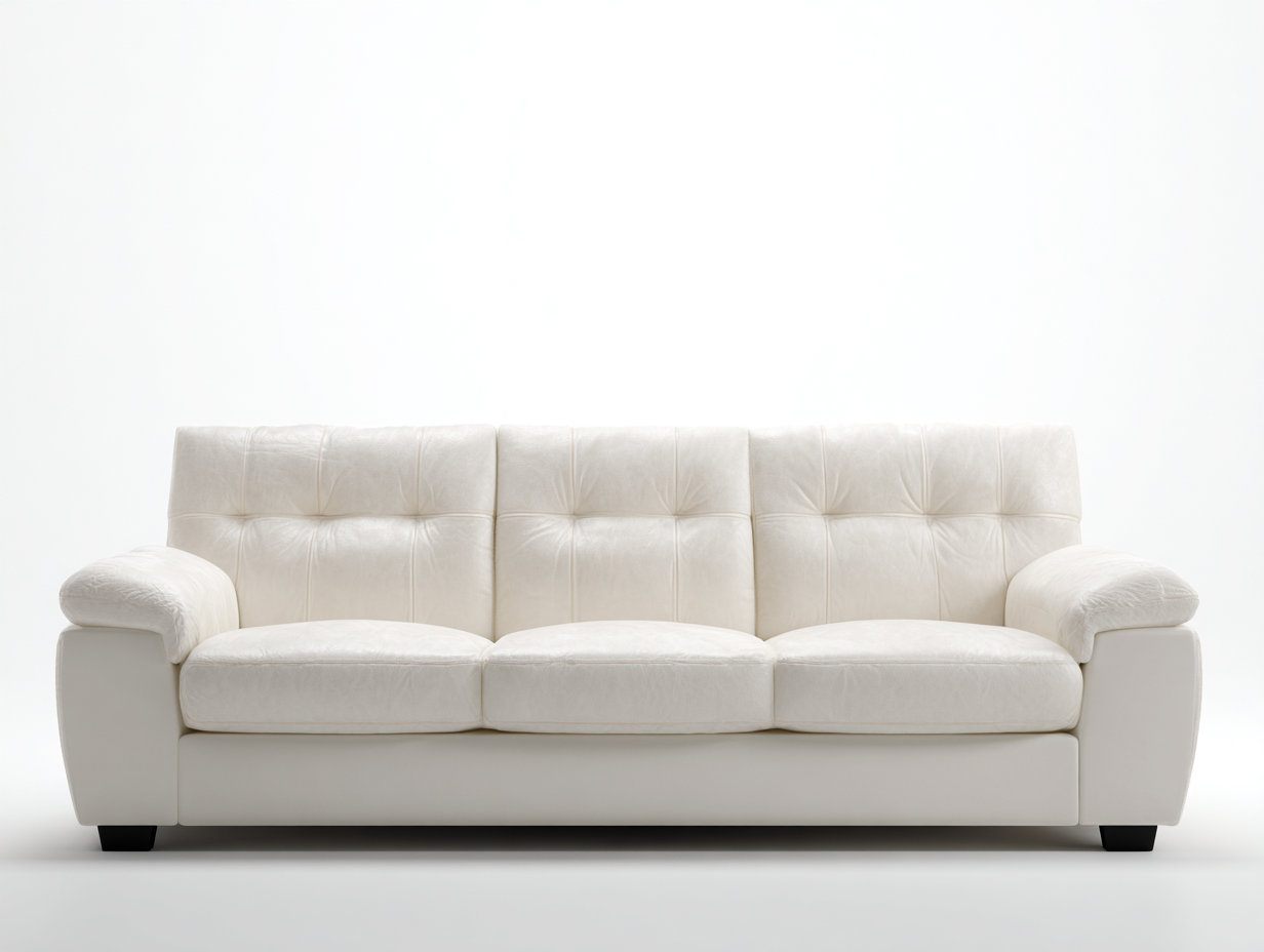 Canapé 3 places - cuir-bois - 231x92x78 cm - blanc-noir - design classique-Zilosodecor