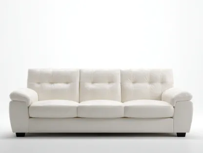Canapé 3 places - cuir-bois - 231x92x78 cm - blanc-noir - design classique-Zilosodecor