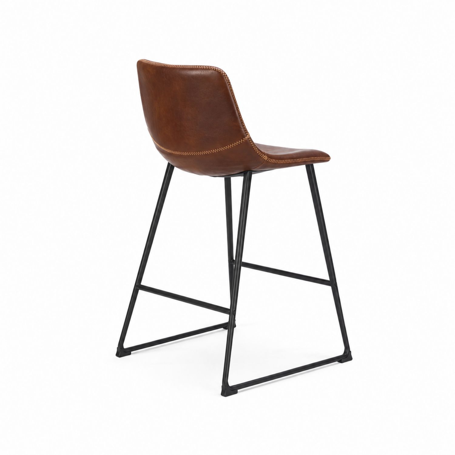 Barhocker Leder Braun mit Metallgestell-Sylverdonq