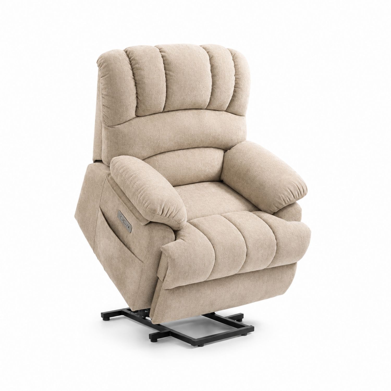 Elektrischer Ruhesessel Beige Stahlrahmen Polyesterbezug-Sylverdonq