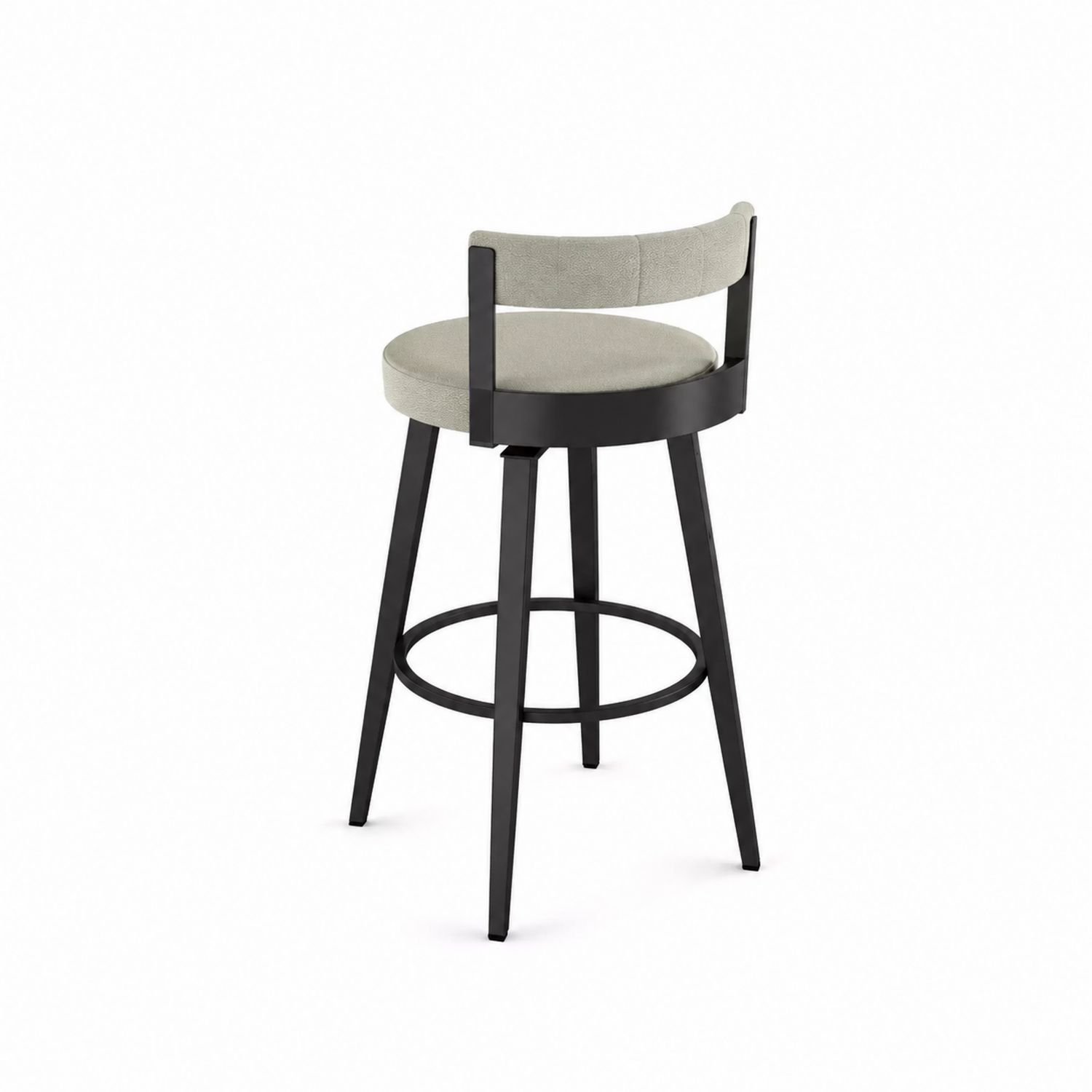 Barhocker Stoff Grau Metall Schwarz 105cm-Sylverdonq