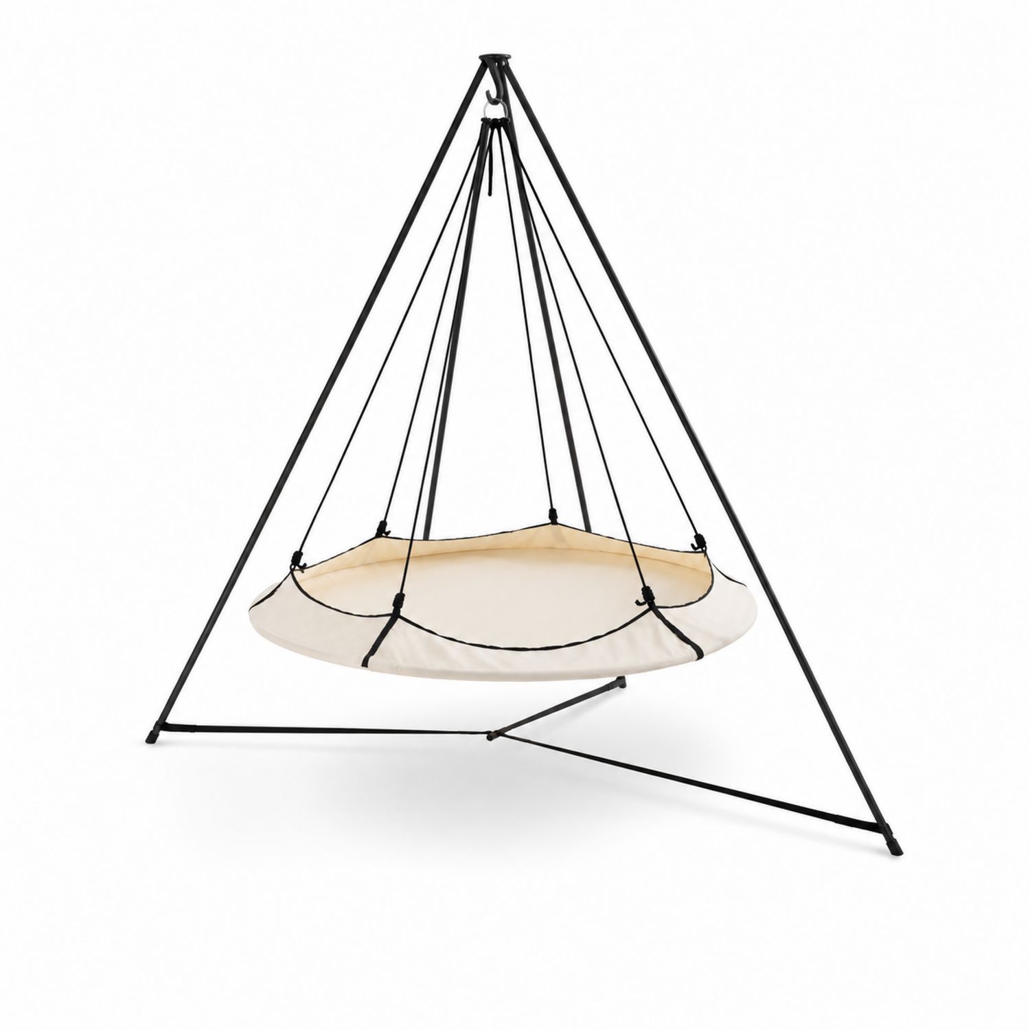 Runde Hängematte mit Gestell 200 cm Polyester Beige-Sylverdonq