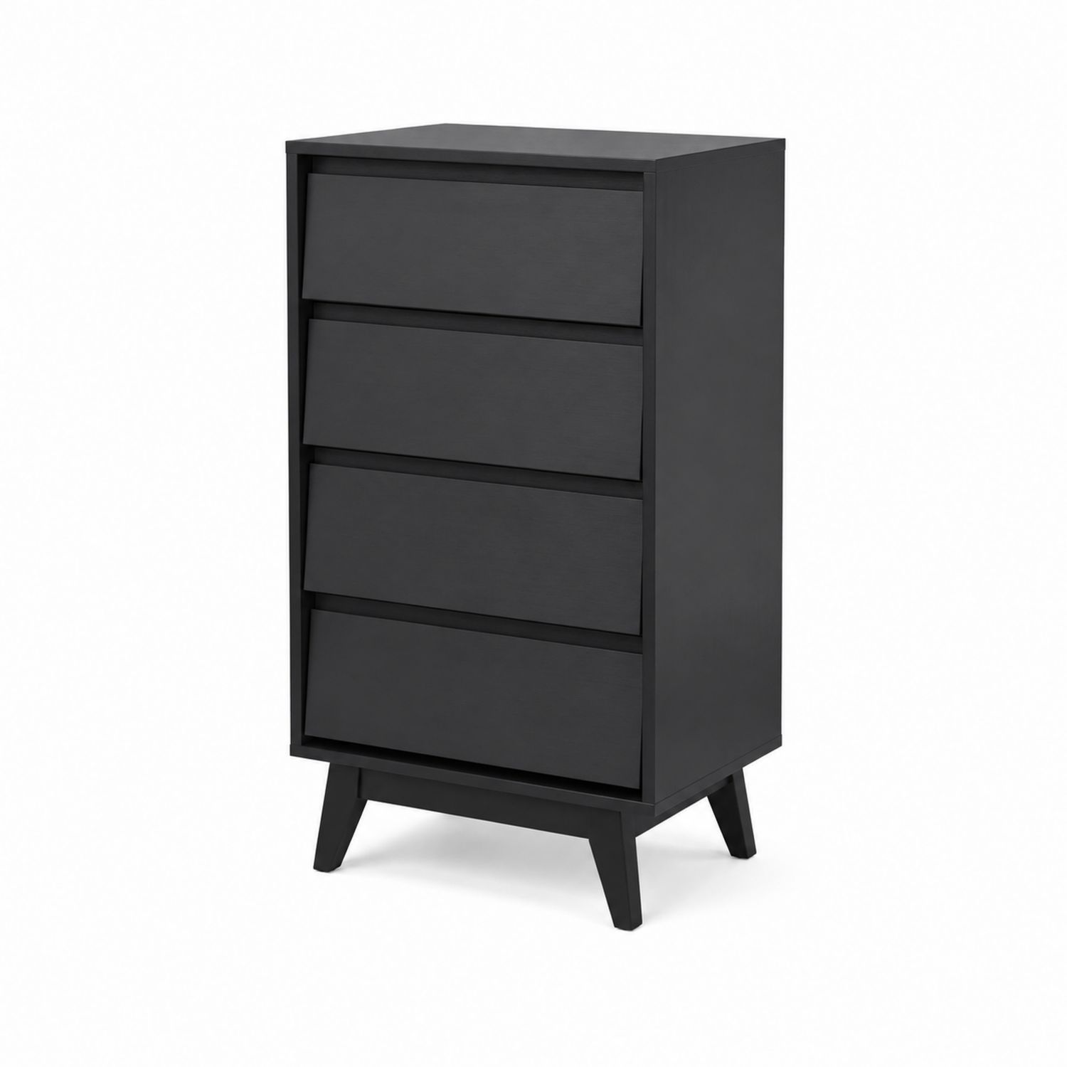 Holz Kommode mit 4 Schubladen Schwarz-Sylverdonq
