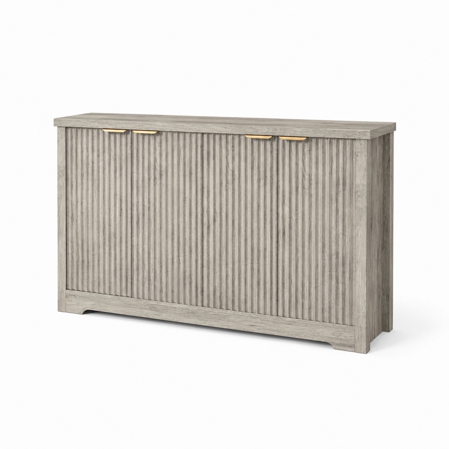 Sideboard aus MDF in Grau mit Riffeloptik 120x40x80cm-Sylverdonq