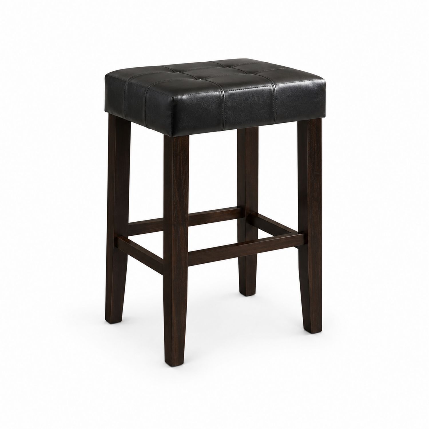 Holz Barhocker mit PU-Leder Schwarz-Sylverdonq