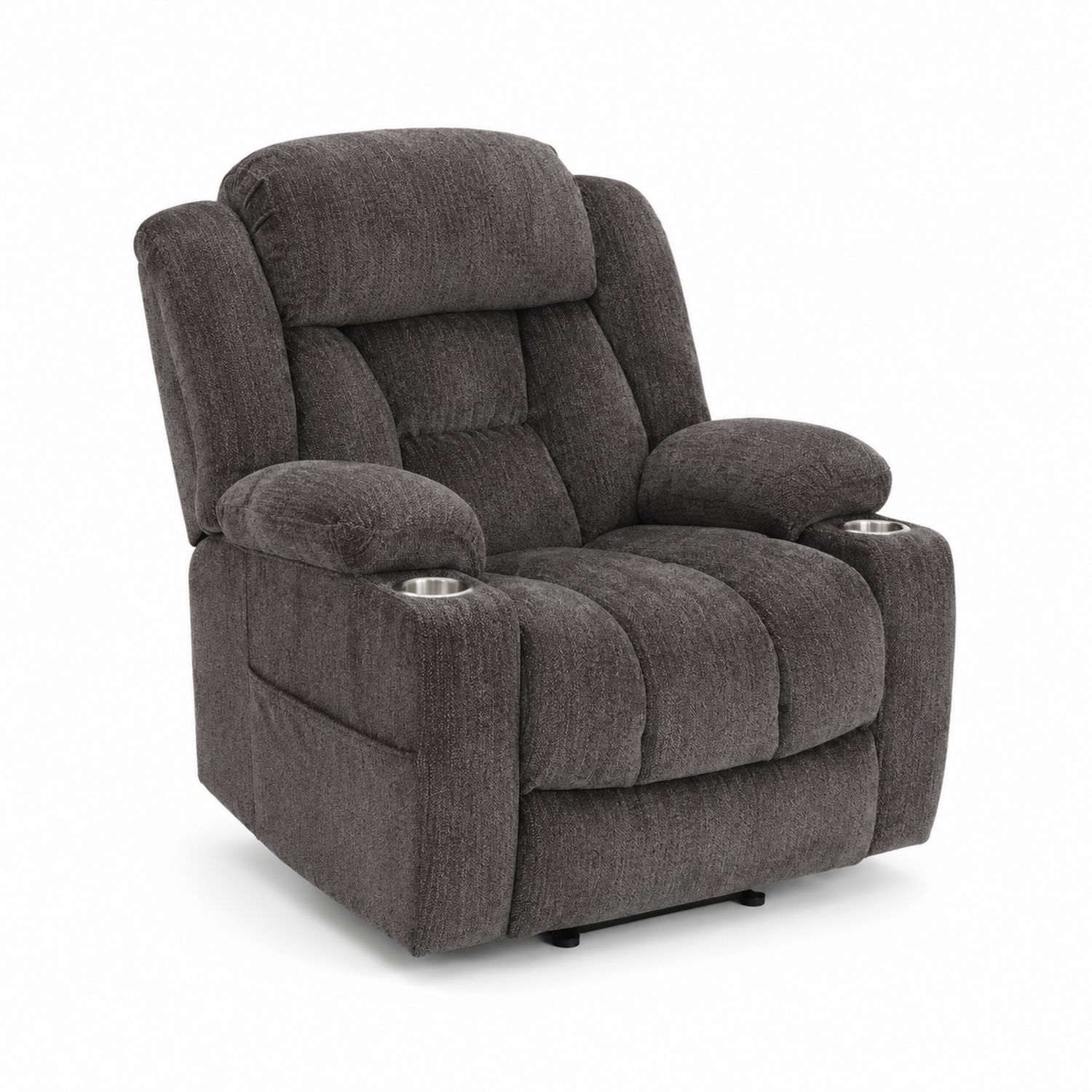 Reclinersessel Stoff mit Becherhalter Dunkelgrau-Sylverdonq