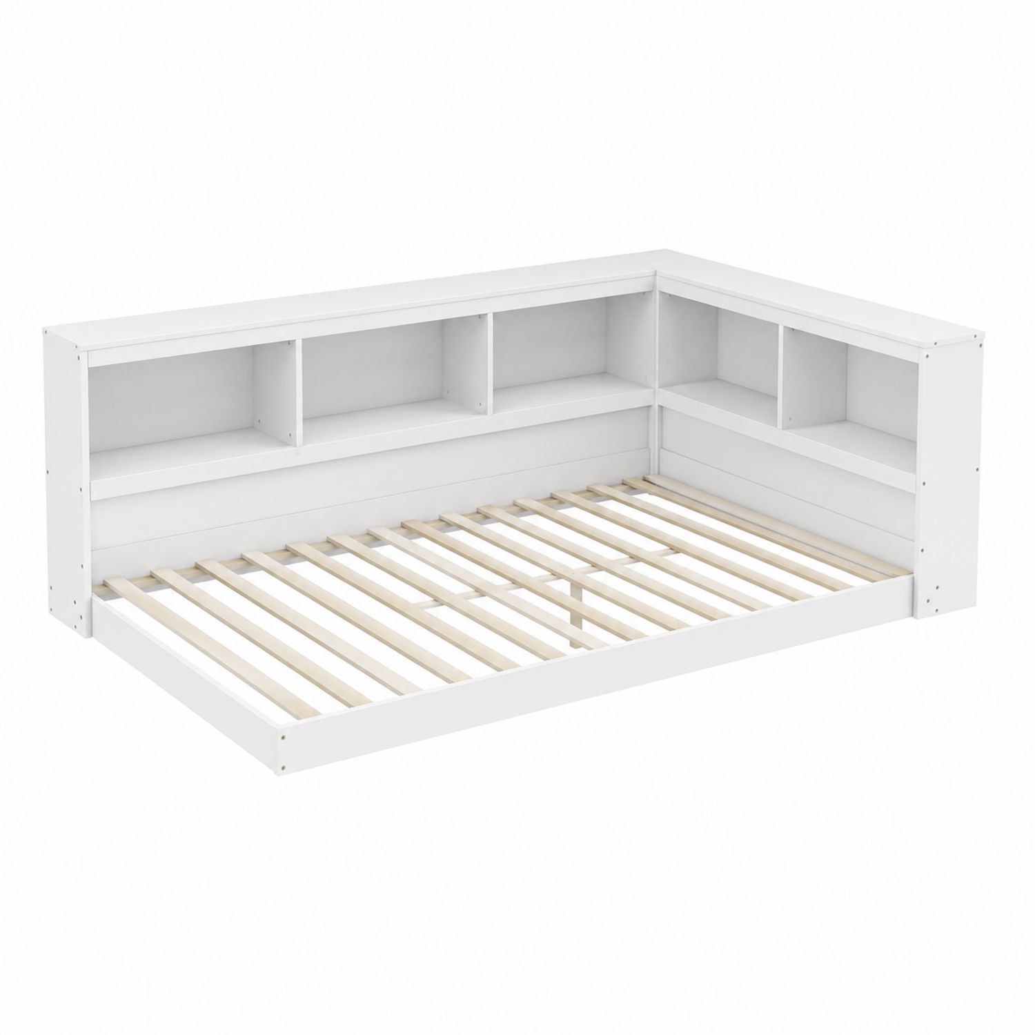 Tagesbett mit Regalfach Weiß Holz-Sylverdonq