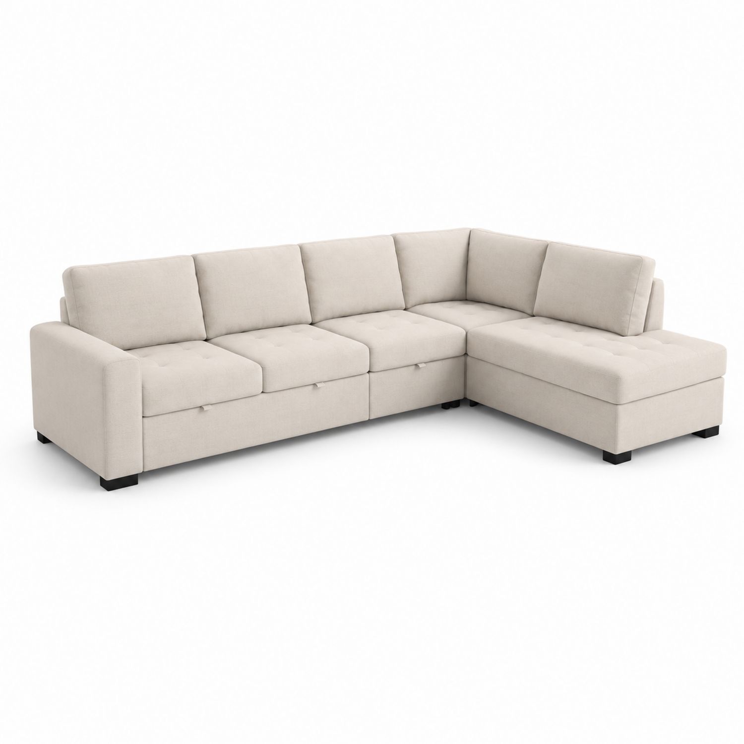 Ecksofa 5-Sitzer Beige Stoff L-Form 280x200x85 cm-Sylverdonq