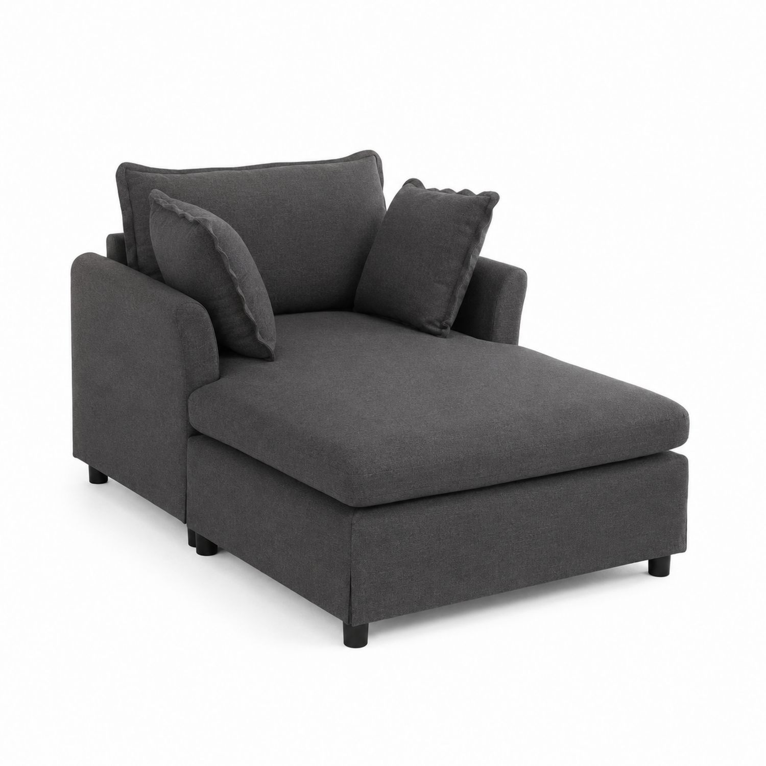 Ecksofa rechts Textil Grau 200 cm-Sylverdonq