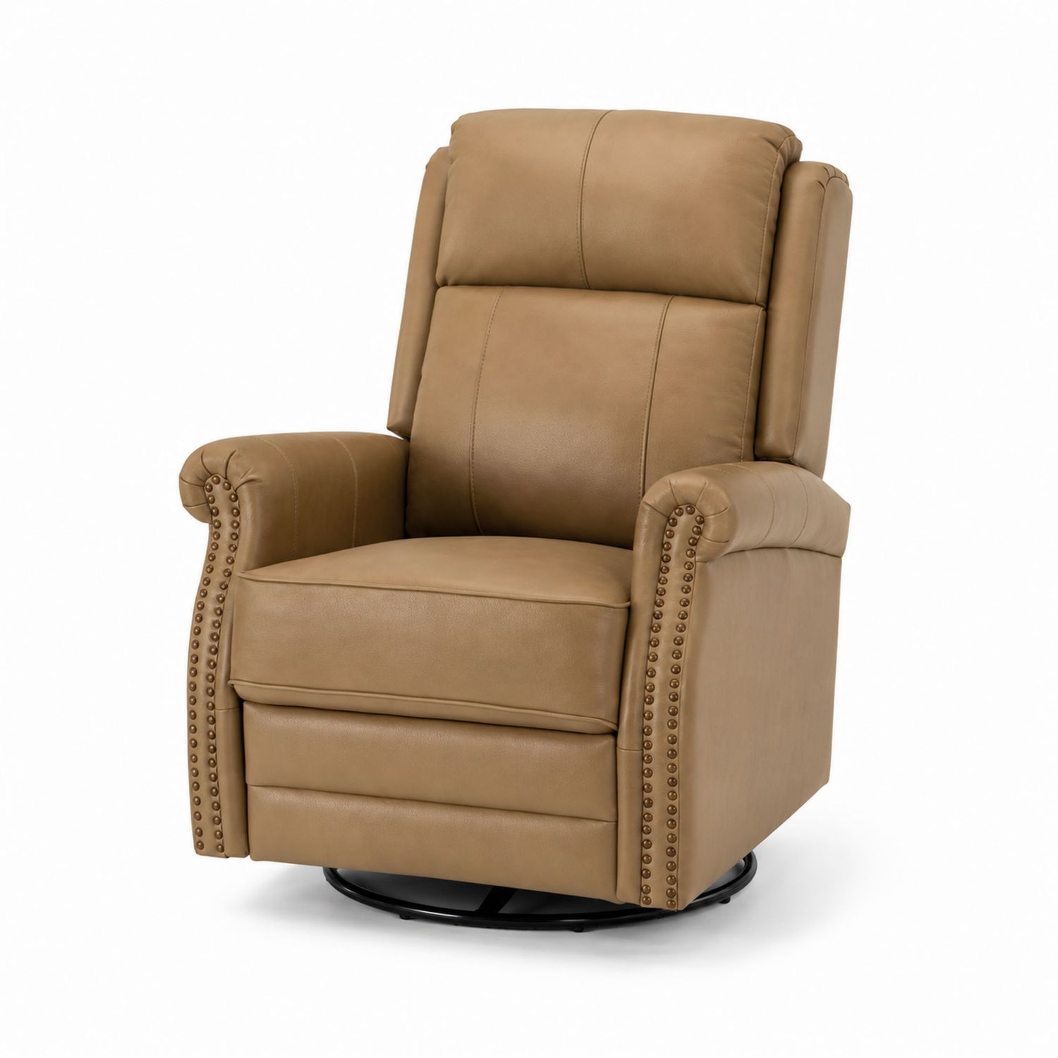 Drehbarer Relaxsessel aus PU-Leder Braun-Sylverdonq