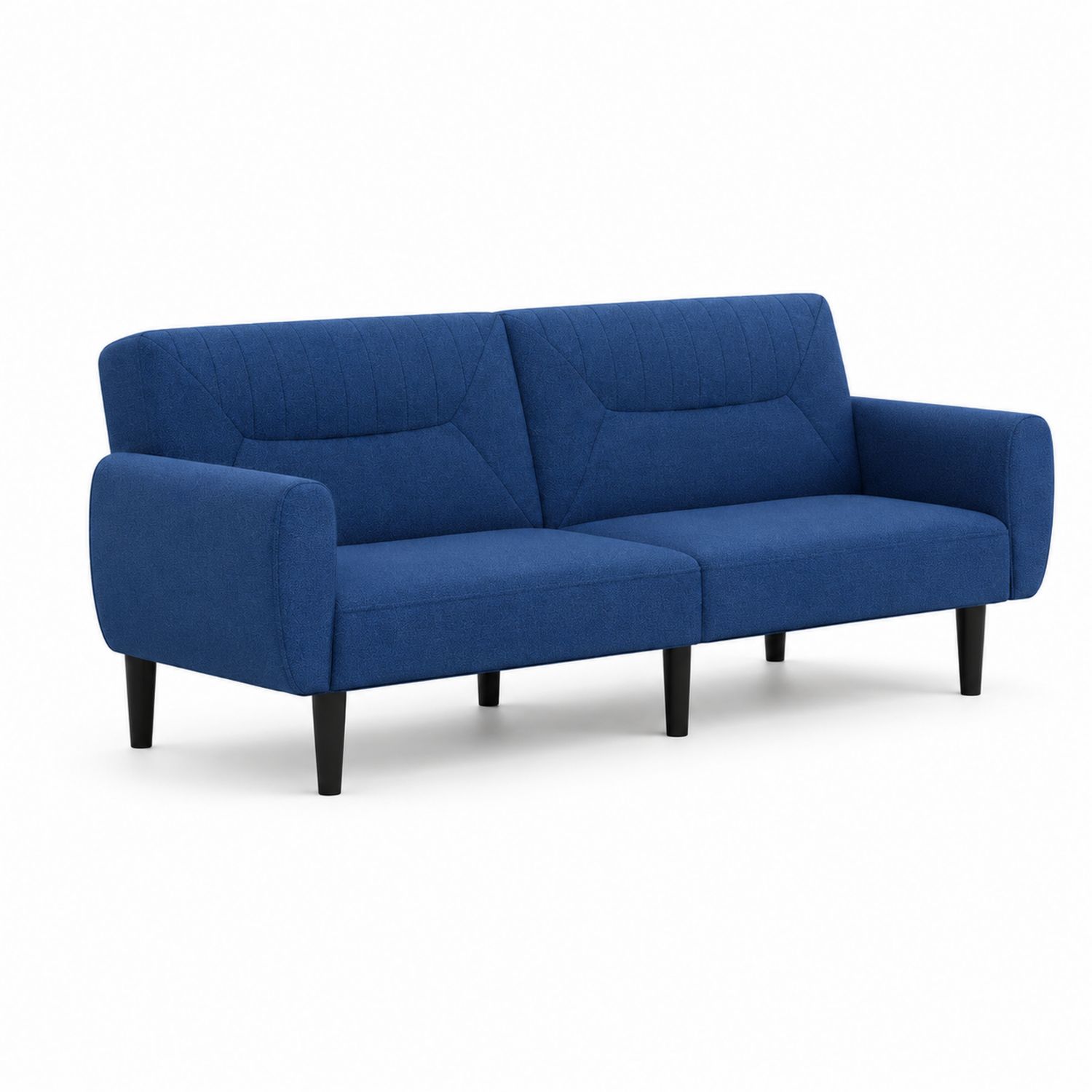 Stoffsofa Blau 3-Sitzer mit Holzbeinen-Sylverdonq