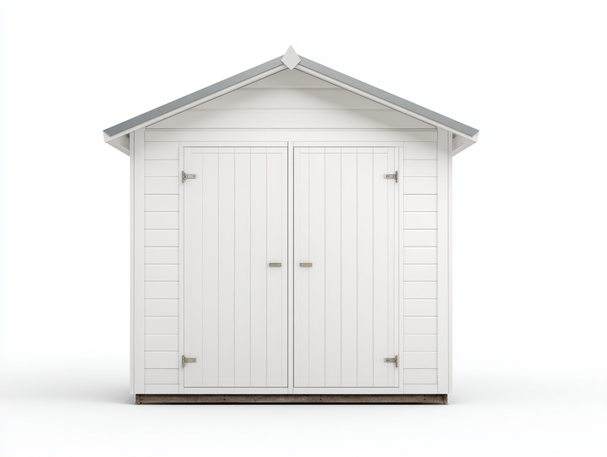 Casetta da giardino - legno - 340x220x245 cm - bianco-grigio - classico-Tavomohome