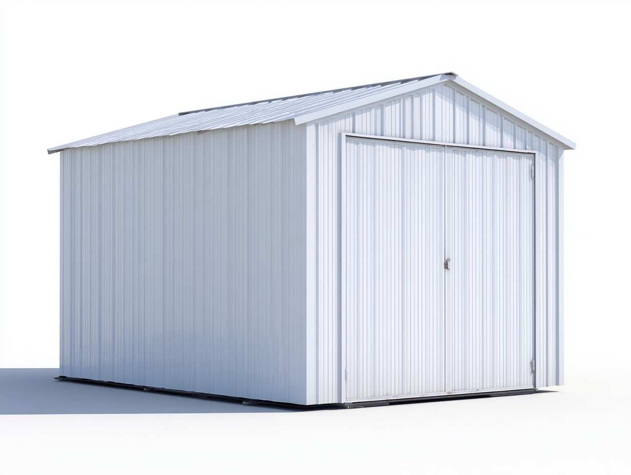 Casetta da giardino - acciaio - 560x300x270 cm - bianco - industriale-Tavomohome
