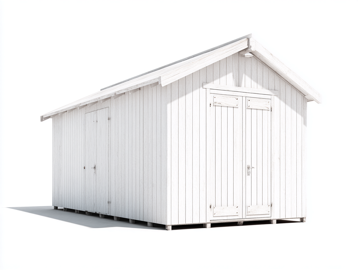 Casetta da giardino - legno - 520x240x270 cm - bianco - rustico-Tavomohome
