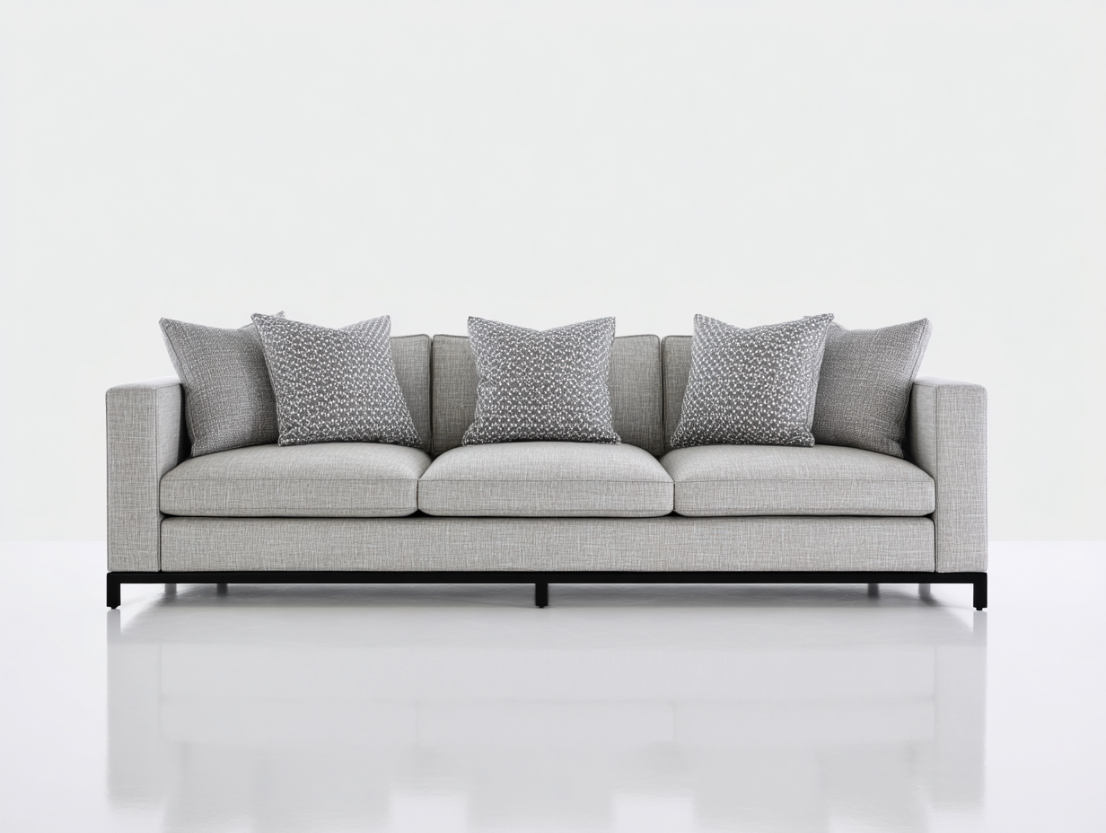 Divani da esterno - tessuto-metallo - 226x86x72 cm - grigio-nero - moderno-Tavomohome