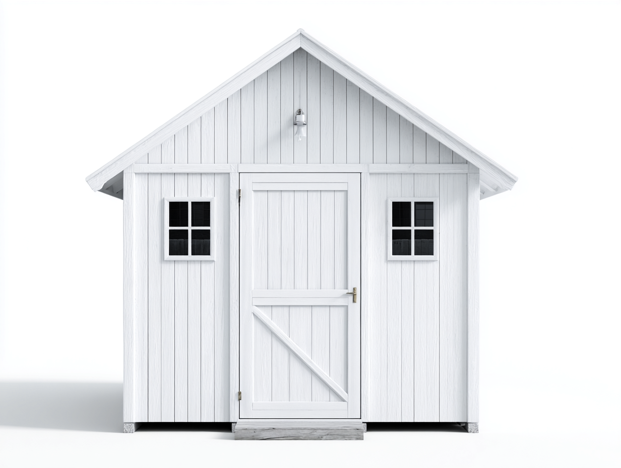 Casetta da giardino - legno - 360x240x265 cm - bianco - cottage-Tavomohome