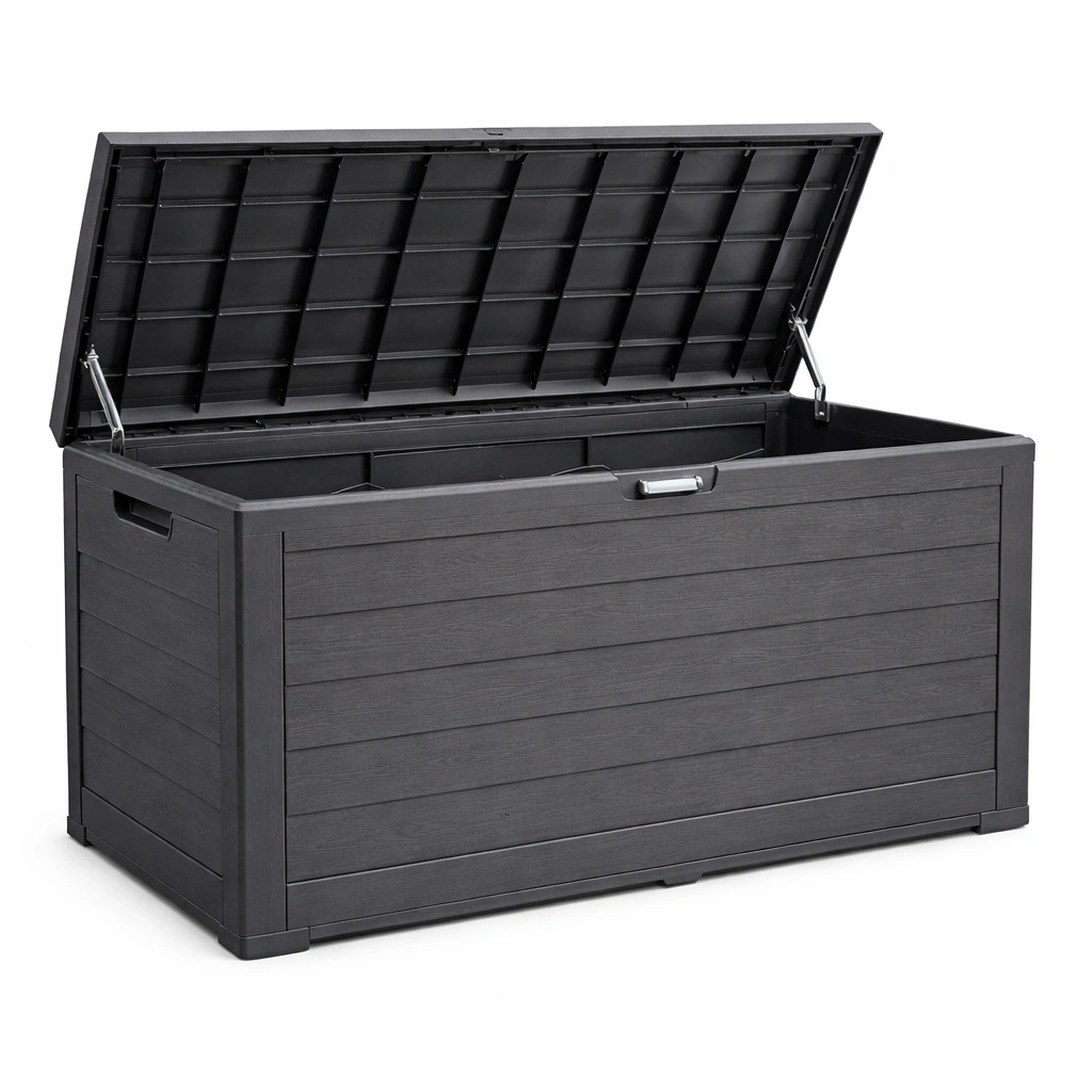 Contenitore da esterno in polipropilene grigio 123x53,5x57 cm-LUXEDREAMSPACE