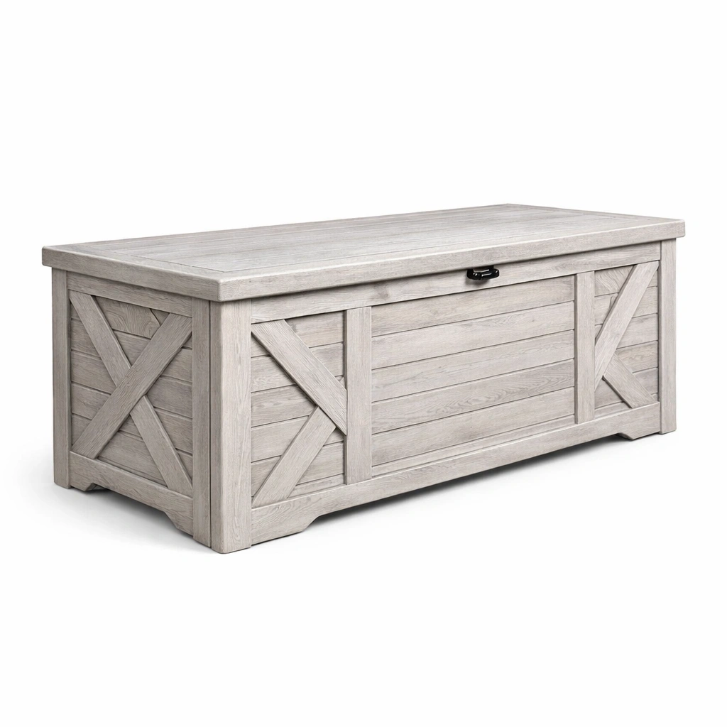 Contenitore in legno composito grigio 120x45x60 cm-LUXEDREAMSPACE