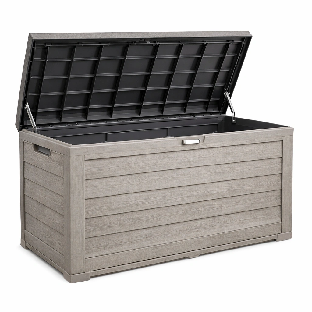 Contenitore da esterno in resina grigio 145x70x60 cm-LUXEDREAMSPACE