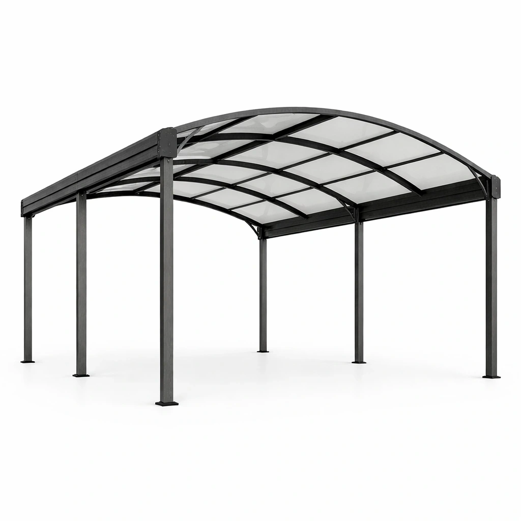 Carport in alluminio e policarbonato 500x300x240 cm-LUXEDREAMSPACE