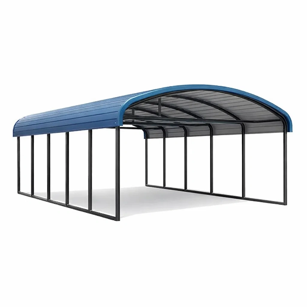 Carport in metallo con telaio blu 500x300x250 cm-LUXEDREAMSPACE