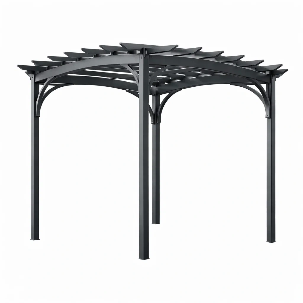 Pergola in metallo grigio scuro 300x300x250 cm-LUXEDREAMSPACE