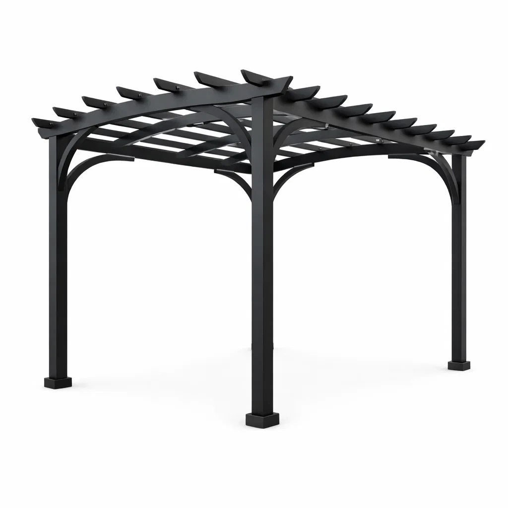 Pergola in alluminio verniciato nero 300x300x240 cm-LUXEDREAMSPACE