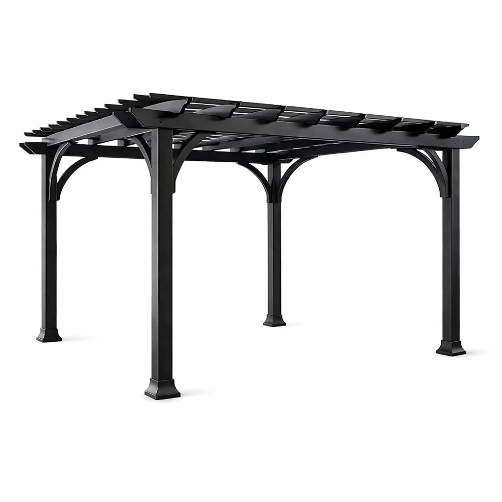 Pergola in alluminio nero-LUXEDREAMSPACE