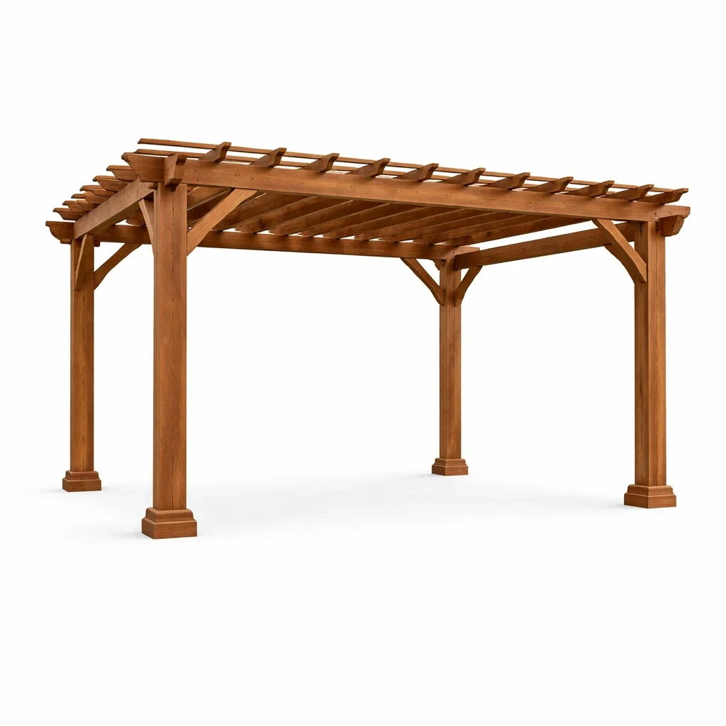 Pergola da giardino in legno di cedro 300x300x260 cm-LUXEDREAMSPACE