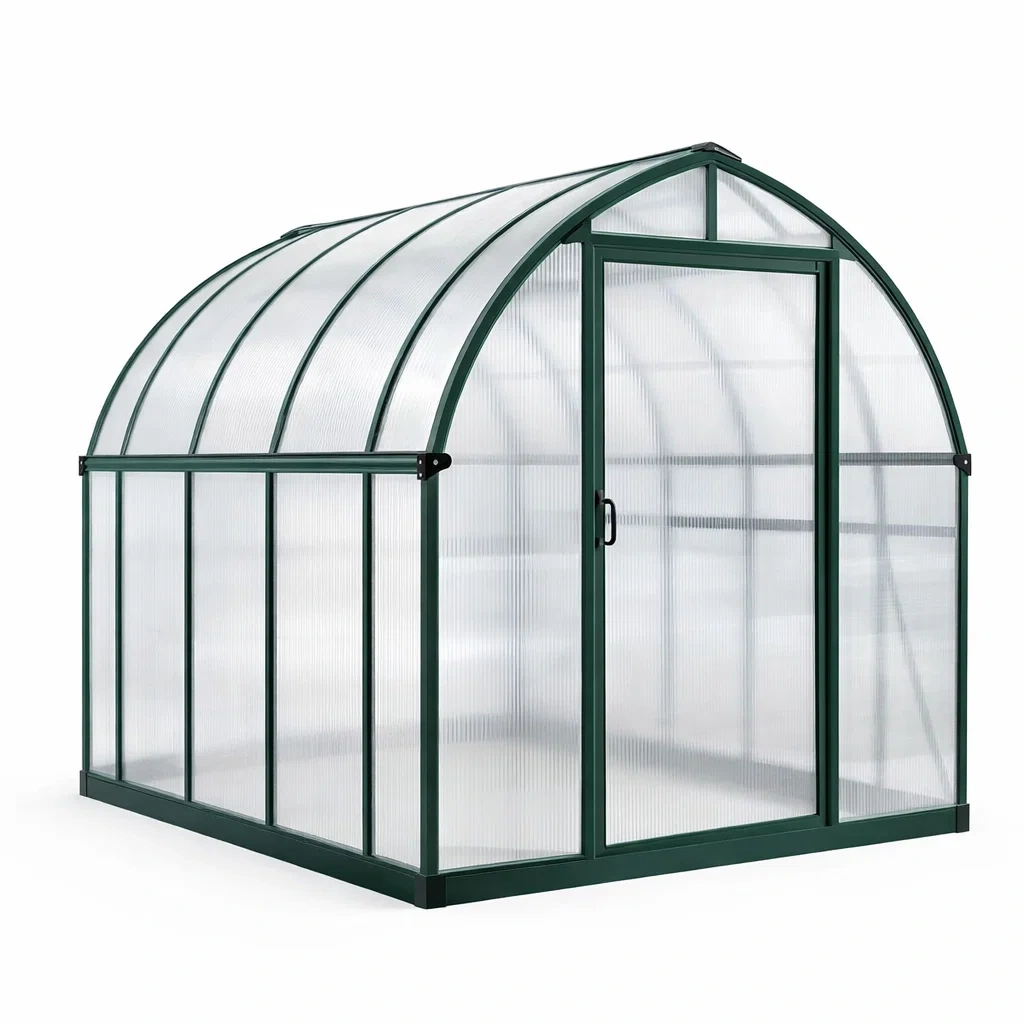 Serra da giardino in alluminio e policarbonato 190x130x200 cm verde-LUXEDREAMSPACE