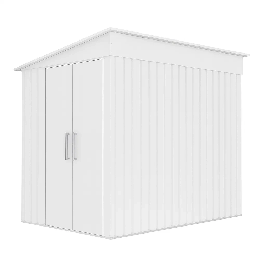 Capanno da Giardino in Acciaio Verniciato Bianco 257x205x178 cm-ELEGANTHOMEOASIS