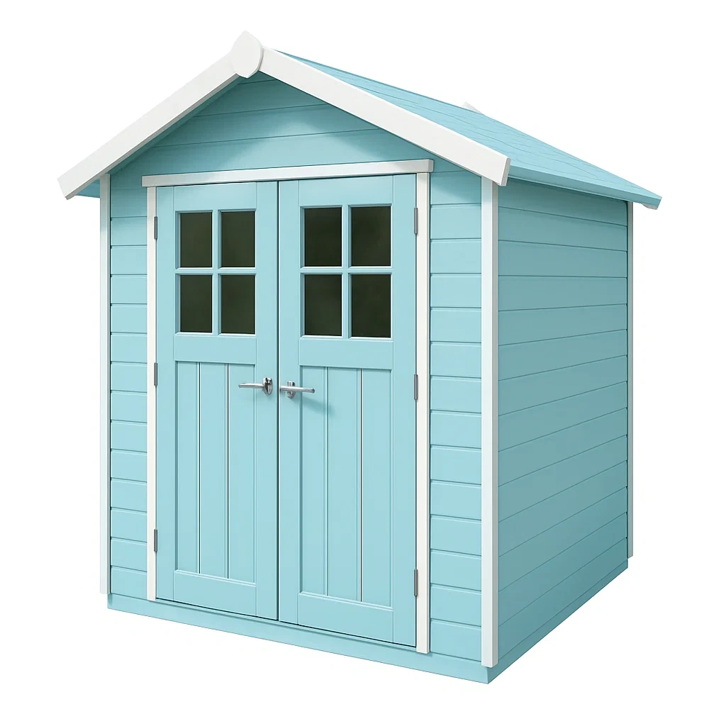 Capanno da Giardino in Legno di Pino Verniciato Azzurro 200x150x210 cm-ELEGANTHOMEOASIS