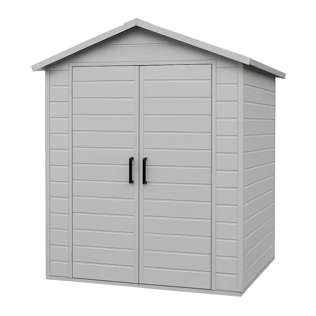 Capanno da Giardino in Plastica Grigio 220x130x200 cm-ELEGANTHOMEOASIS