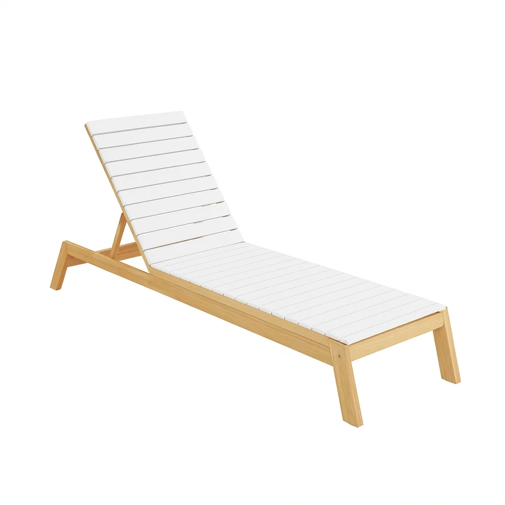 Lettino Prendisole in Legno e PVC Bianco-ELEGANTHOMEOASIS