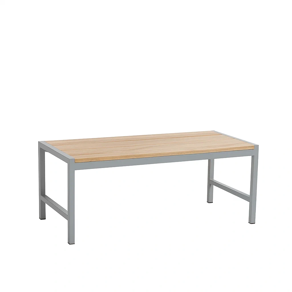Panchina da Esterno con Telaio in Metallo e Piano in Legno Naturale 120x40x45 cm-ELEGANTHOMEOASIS