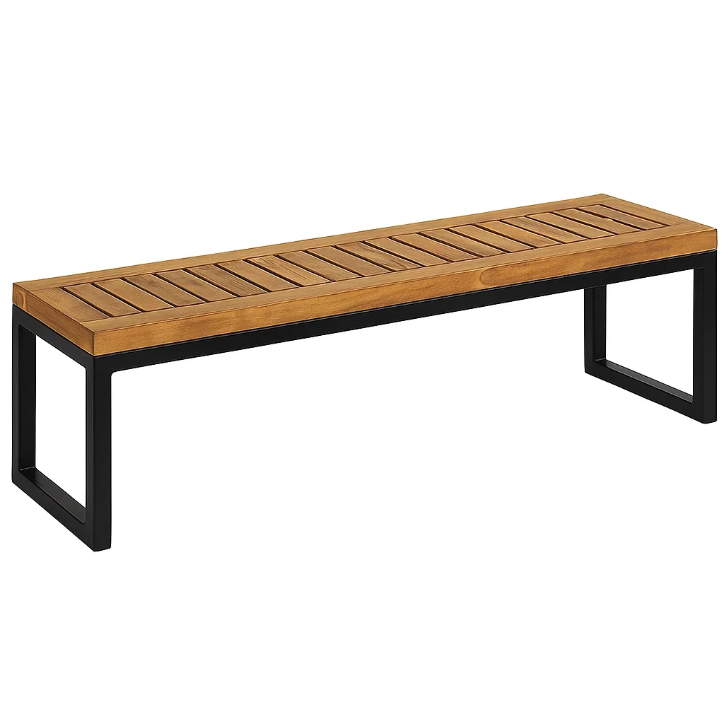 Panca da Giardino in Legno e Metallo-ELEGANTHOMEOASIS